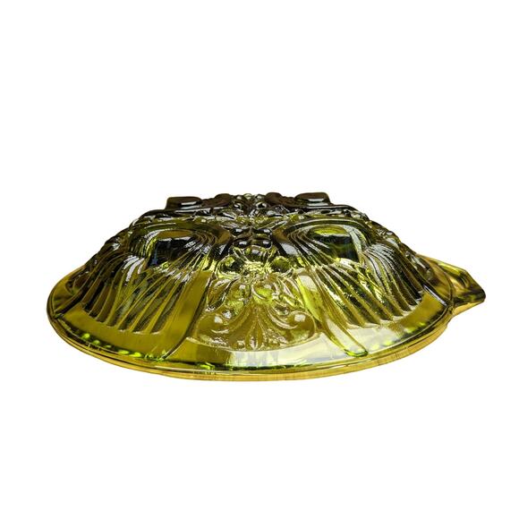 Vintage Divided Indiana Glass Side Condiment Vegetable Dish Plate Green Retro - Picture 8 of 16